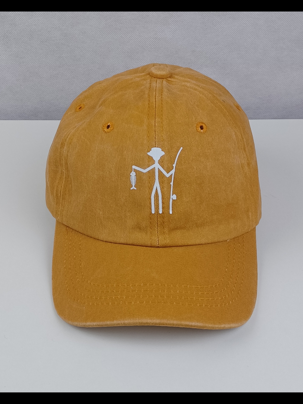 Mustard Yellow Fishing Logo Dad Hat